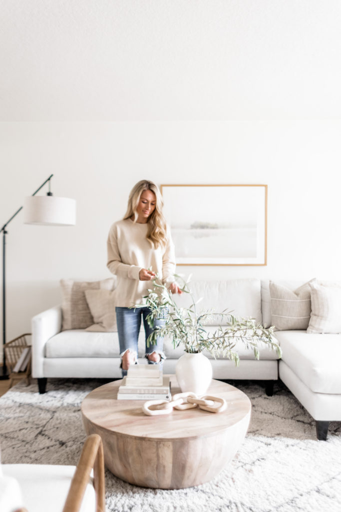Comfort and Style at Home: Five Pieces I Added to my Wardrobe Recently - Halfway Wholeistic; Click here to see stylish wardrobe pieces I'm wearing on Halfway Wholeistic! When I’m at home being comfy is a priority! I’ve been wearing the same five outfits so I thought I would mix it up! I ordered cute and comfortable pieces from Walmart and they’ve been the perfect additions to my wardrobe. These can be perfect jeans outfit for work at home. Lounge wear stylish summer is key. I am wearing crewneck pullover sweater and jogger pants outfit casual street styles.