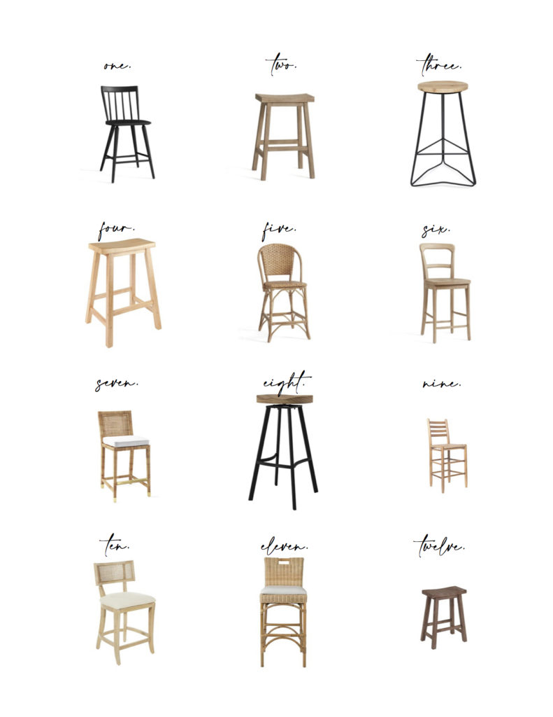 Kitchen Stool Roundup - Halfway Wholeistic; Click here to see the kitchen stool roundup on Halfway Wholeistic! Counter stools are such an essential kitchen accessory because they add so much character and warmth to the space. Since our kitchen is all white, I opted for a stool with a warm wood tone to soften things up a bit. Stools for kitchen island with back wood. Stool design wooden modern. Stools for living room extra seating. Kitchen stools with backs modern. Stools in front of fireplace.