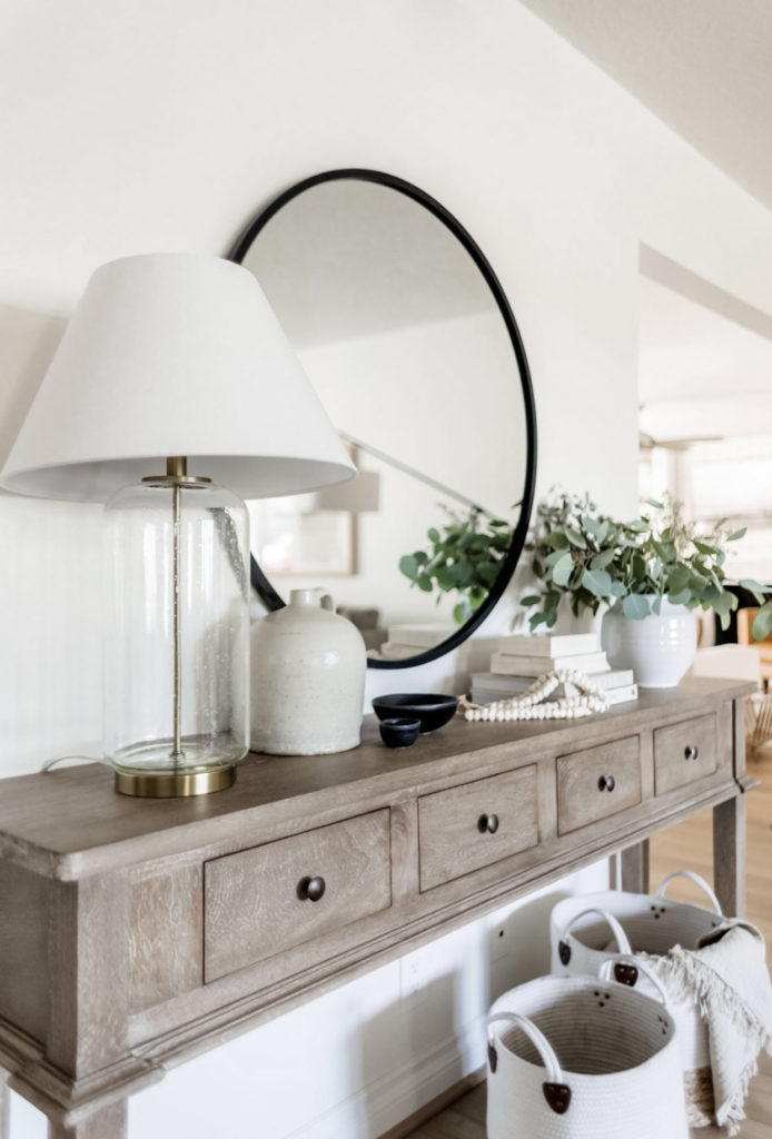 Console Table Reveal - Halfway Wholeistic; Click here to see this console table reveal on Halfway Wholeistic! Console table decorating entryway luxury. Console table decorating farmhouse rustic. Console table decorating entryway modern. Console table decorating behind couch. Console table decorating with lamps. Console table decorating farmhouse mirror. Console table decorating entryway foyers. Console table decorating under tv. Console table decorating farmhouse family rooms.