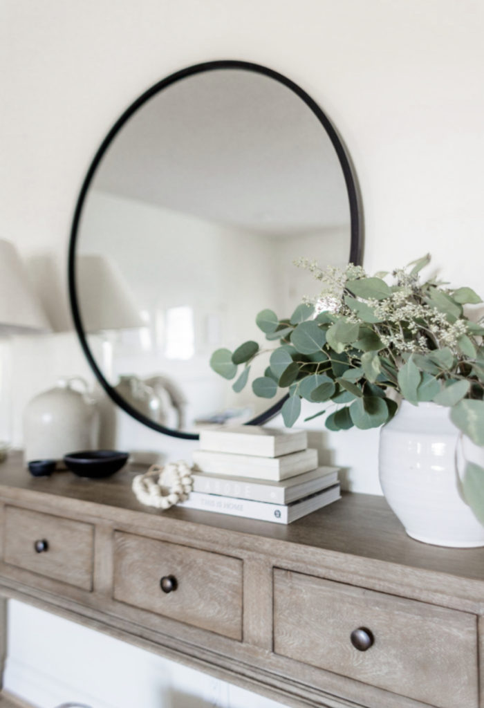 Console Table Reveal - Halfway Wholeistic; Click here to see this console table reveal on Halfway Wholeistic! Console table decorating entryway luxury. Console table decorating farmhouse rustic. Console table decorating entryway modern. Console table decorating behind couch. Console table decorating with lamps. Console table decorating farmhouse mirror. Console table decorating entryway foyers. Console table decorating under tv. Console table decorating farmhouse family rooms.