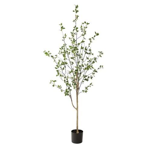 Faux tree in a black pot