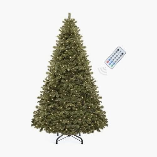 Pre-lit artificial Christmas tree with remote